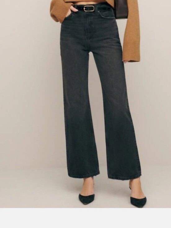 Reformation Denim - Reformation Wilder High Rise Wide Leg Jeans Gray Wash Women's Size 31 29" Inseam